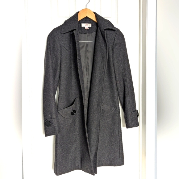 JLO By Jennifer Lopez Women's (Size PXS) Charcoal Grey Wool Blend Pea Coat - Picture 1 of 16